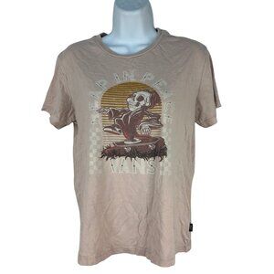 Vans Reap In Peace Graphic Tee Womens S Skeleton Skateboard Print Beige T Shirt